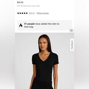 Express Black XS V neck short sleeve Tshirt Top